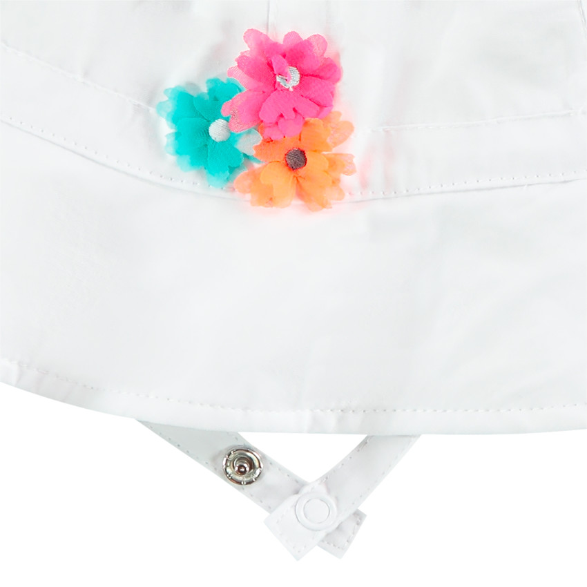 Charlotte en coton avec fleurs en relief pour bébé fille 