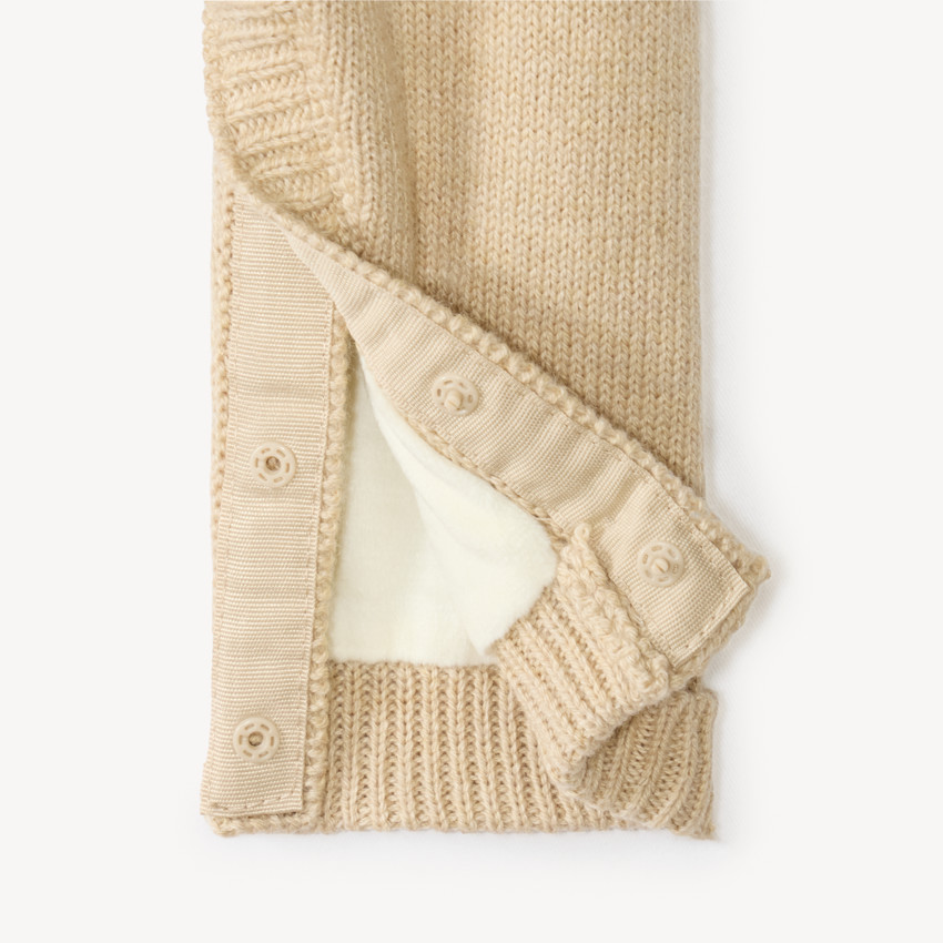 Combinaison naissance en tricot doublée velours 