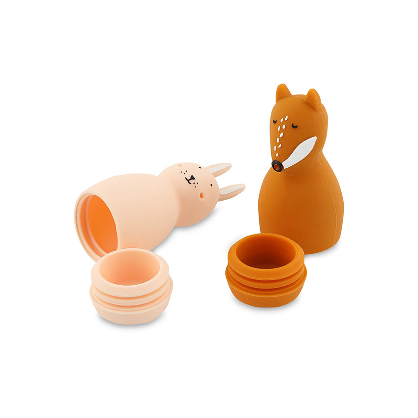 Set 2 pièces jouet de bain aspergeur Mme lapin et Mr renard  