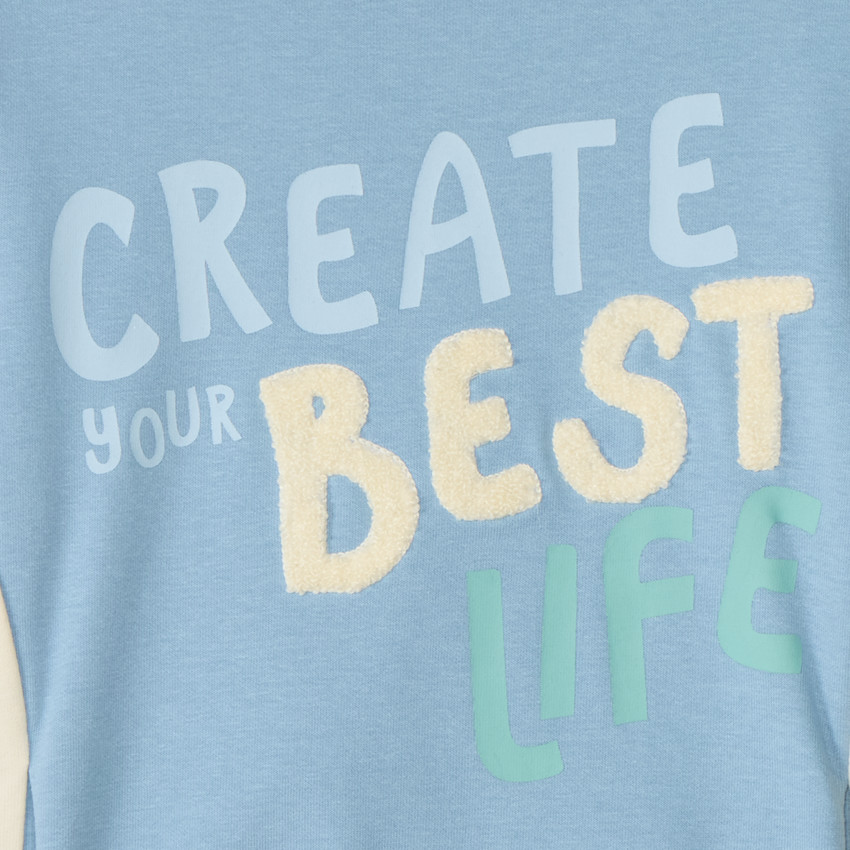 Sweat molleton à empiècements pour garçon 