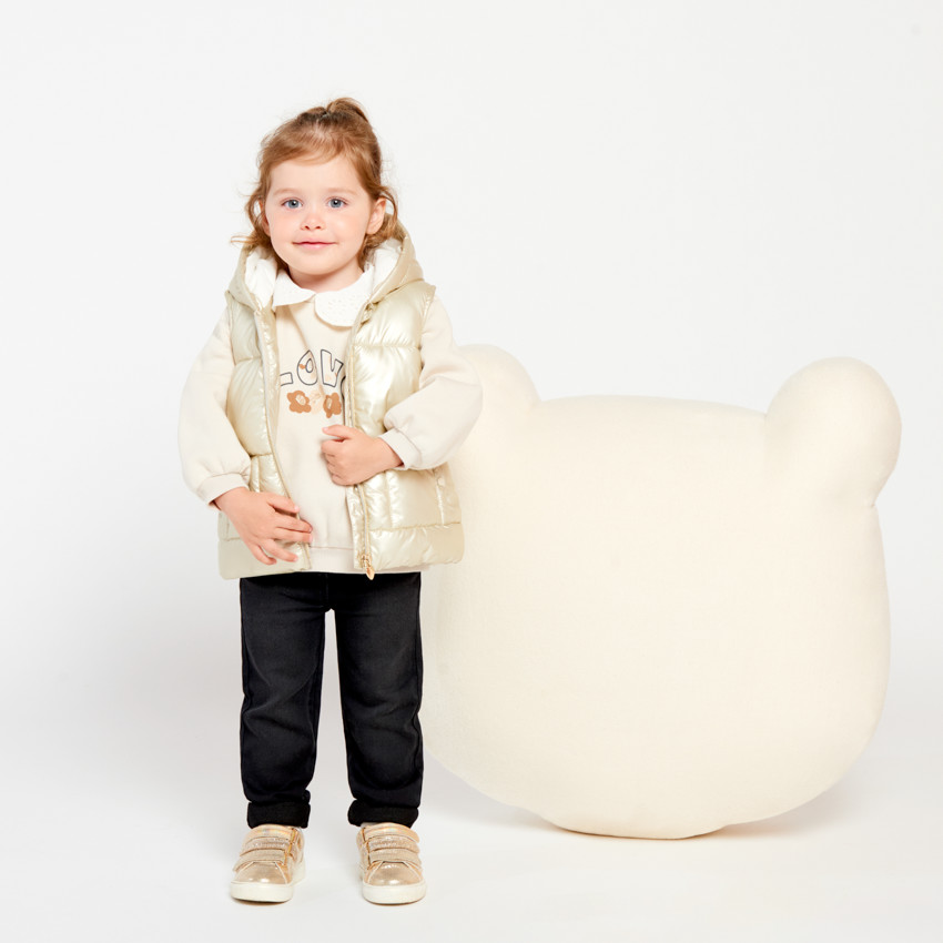 Sweat molleton fantaisie avec col claudine pour bébé fille 