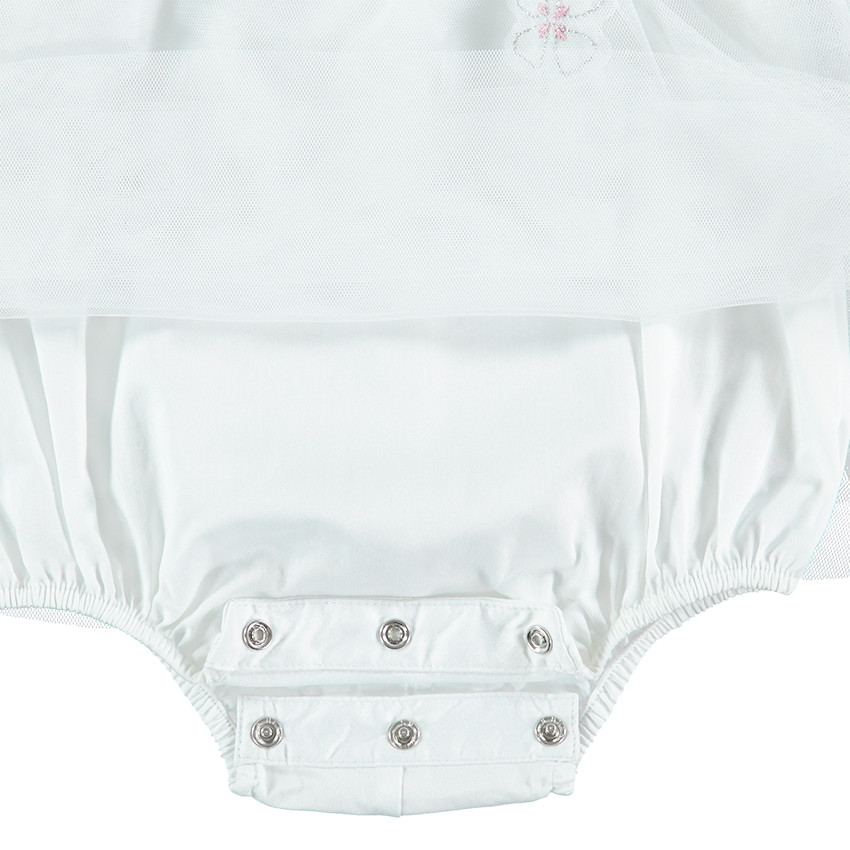 Combinaison style robe de cérémonie en tulle avec fleurs brodées 