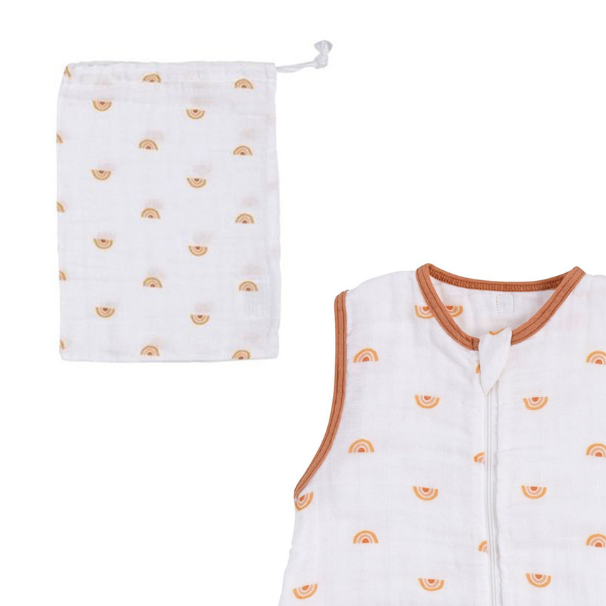 Gigoteuse 0-6M sans manches en coton organique Sublight - Arcs-en-ciel 