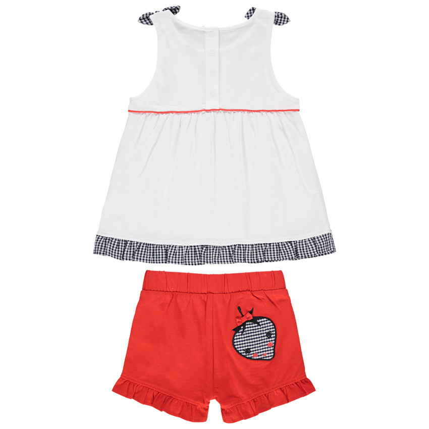 Ensemble avec tunique détails vichy et short uni volanté 