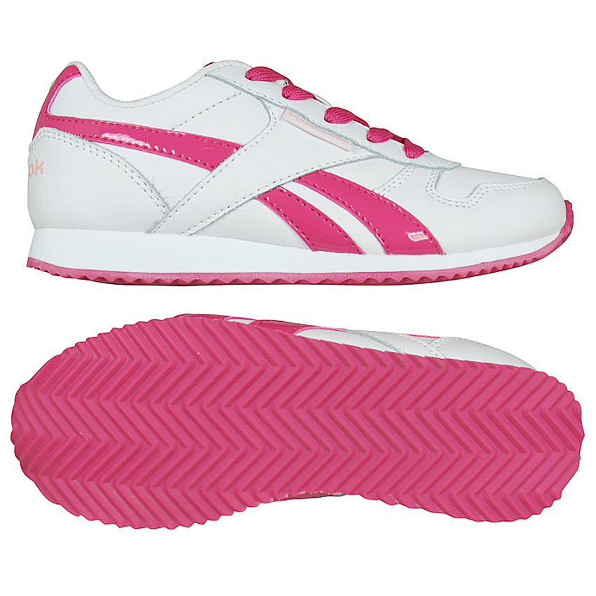 Reebok - Baskets basses à lacets coloris blanc et fushia 