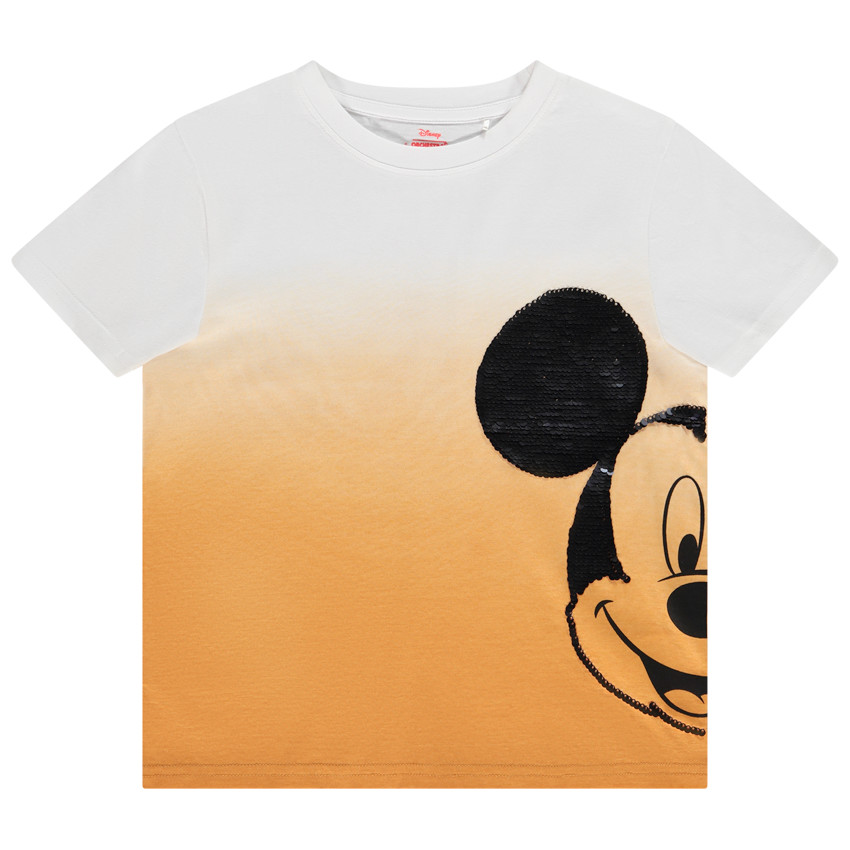 T-shirt manches courtes Mickey Disney en sequins magiques pour garçon 