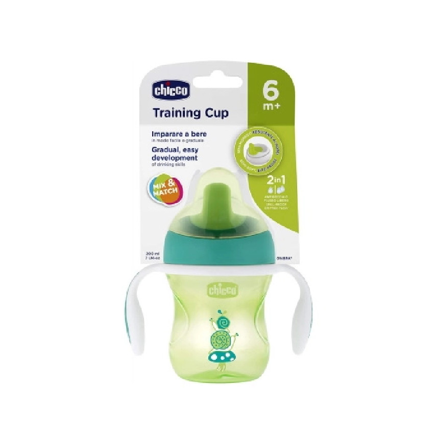 Tasse d'apprentissage à bec 6M+ Vert/Orange 