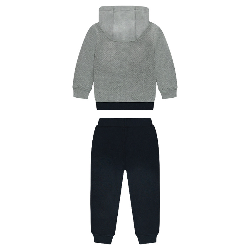 Jogging bicolore avec sweat en molleton ottoman printé 