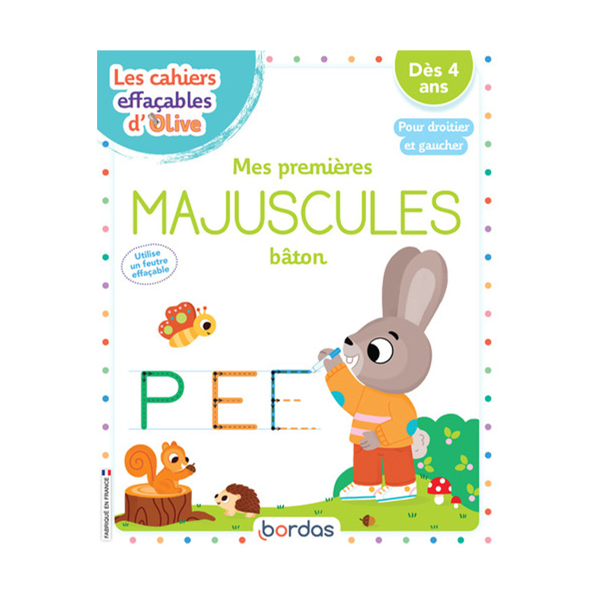 Cahier effaçable Mes premières majuscules bâton 