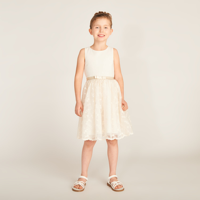 Robe effet 2-en-1 avec dos nu en forme de cœur pour fille