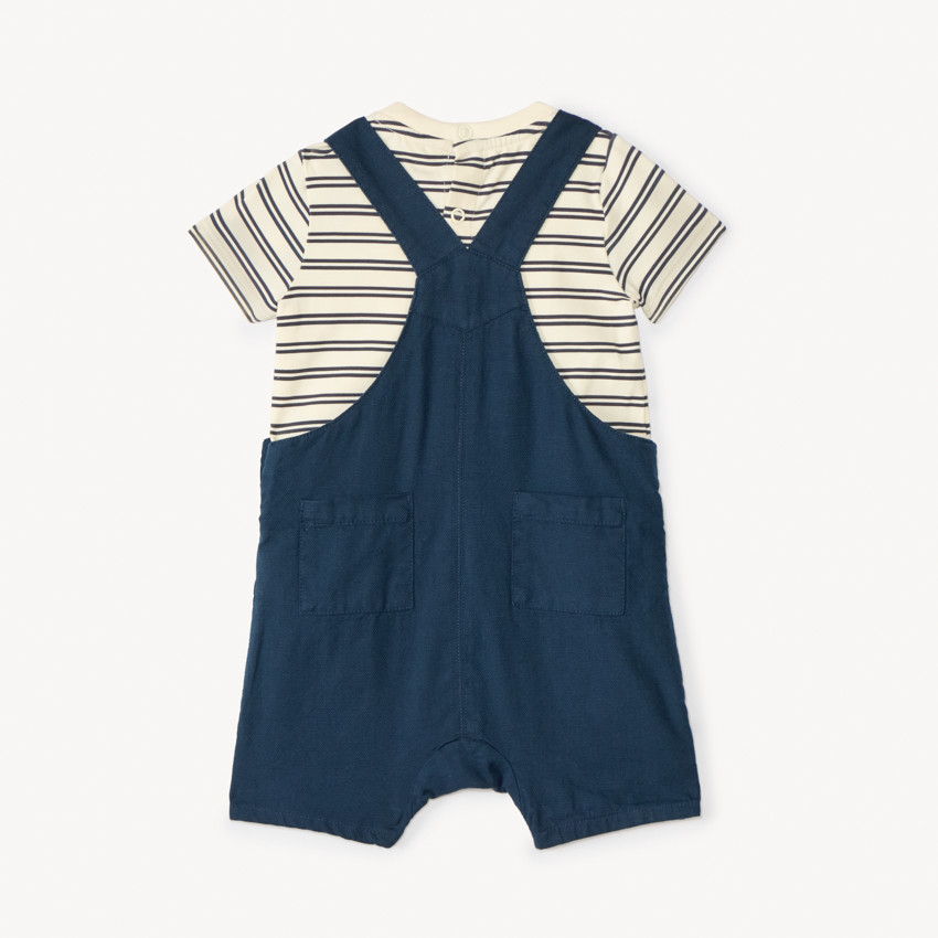 Ensemble salopette + t-shirt marinière pour bébé garçon 
