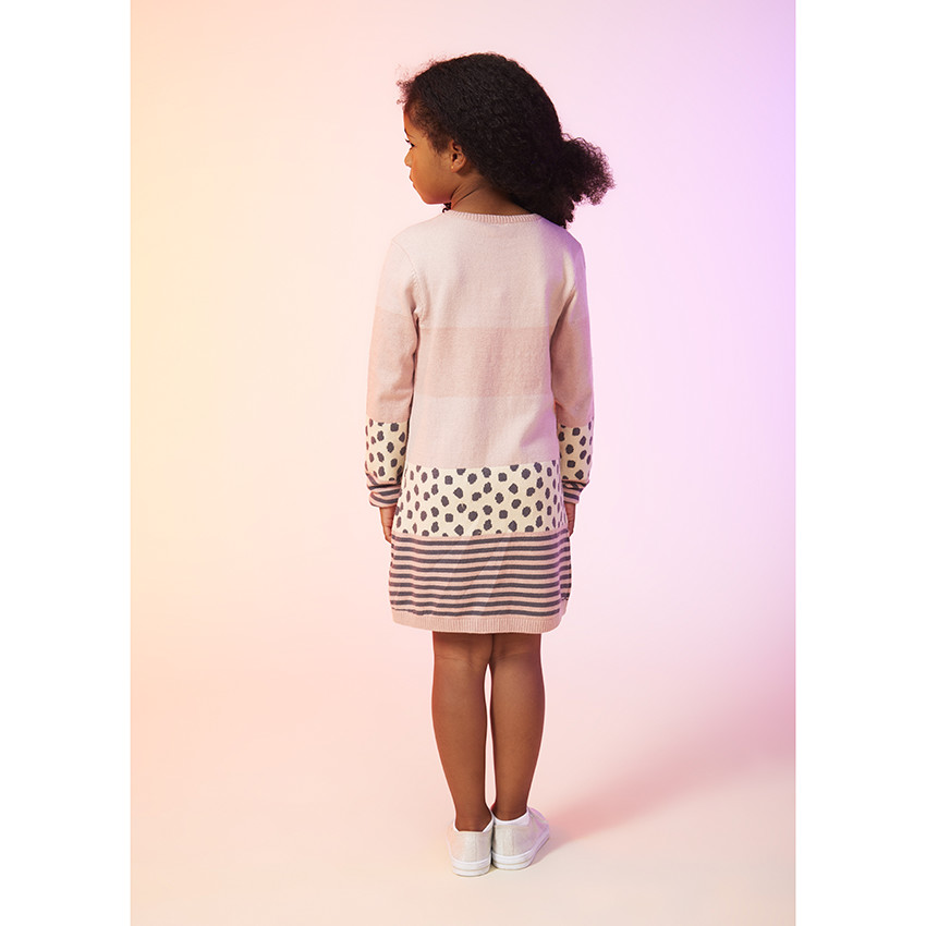 Robe manches longues en tricot patch brodé Minnie Disney pour fille 