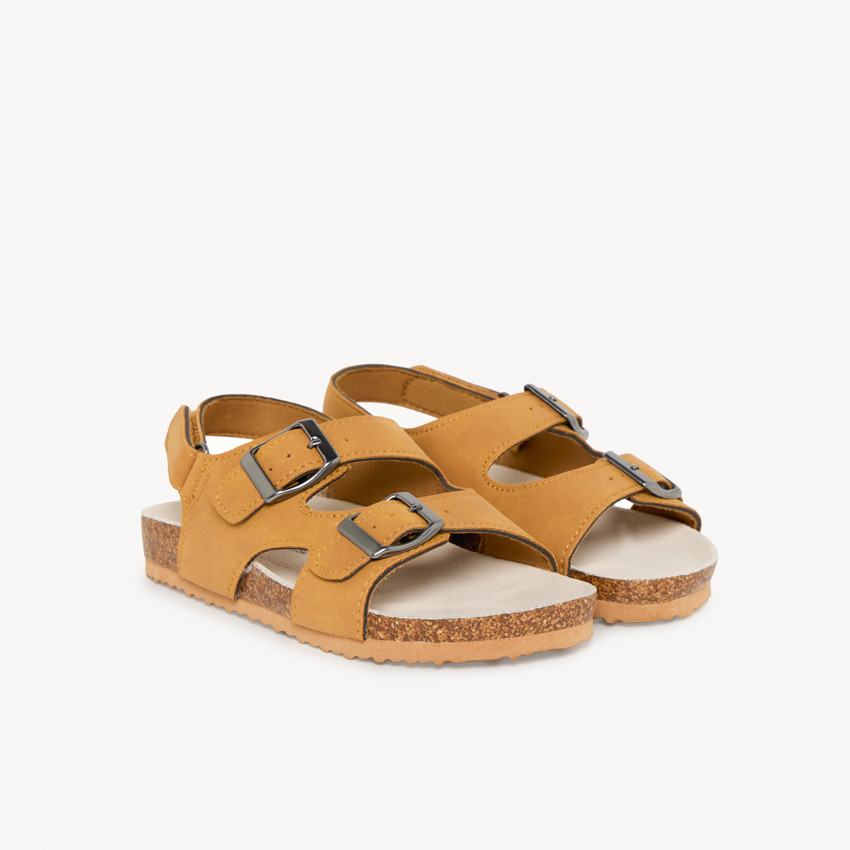 Sandales à double boucles et scratch pour garçon