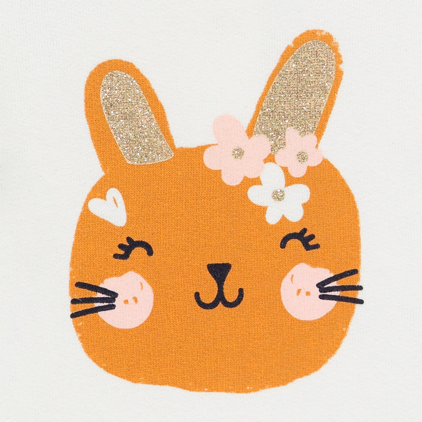 Jogging en molleton print lapin et coeurs pour bébé fille  