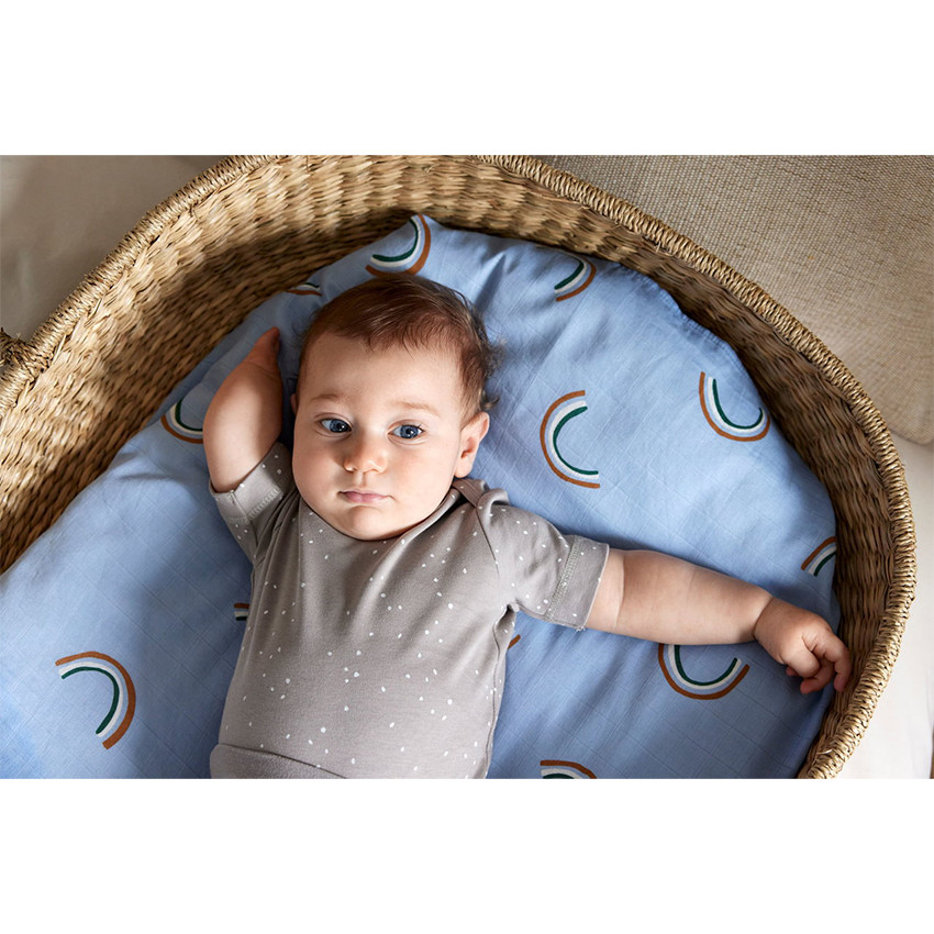 Lot de 3 langes 80 x 80 cm Happy Rascals Bleu ciel 