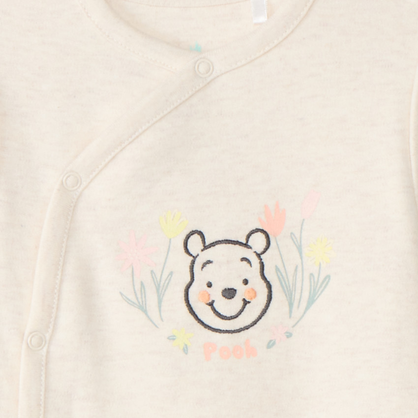 Dors-bien en interlock manches longues print Winnie l'Ourson Disney pour bébé fille (finitions différentes selon l'âge) 