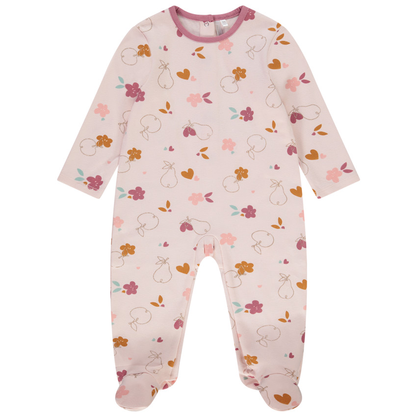 Dors-bien en jersey imprimé fruits pour bébé fille 