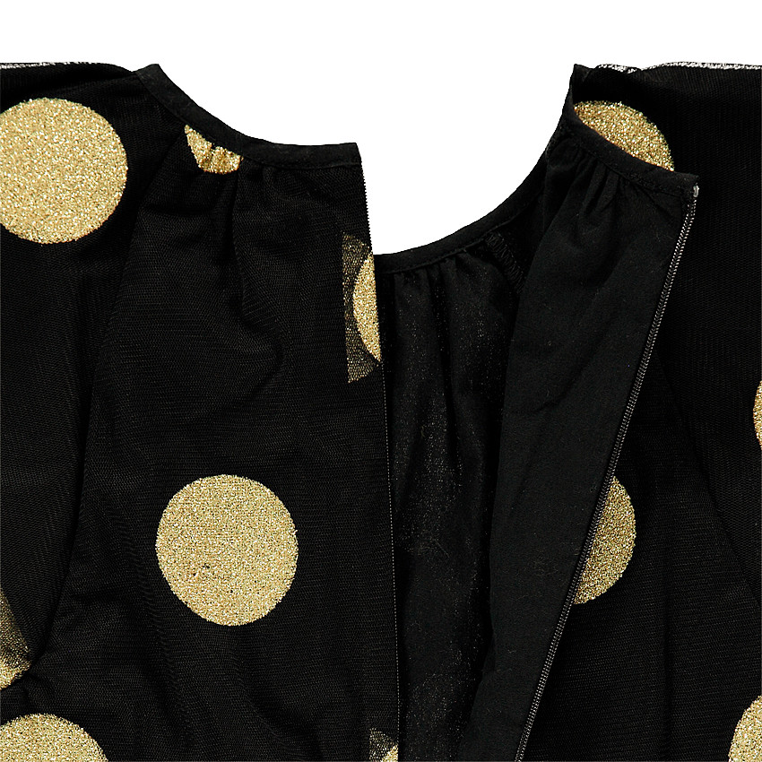 Robe de fête sans manches en tulle avec pois pailletés  