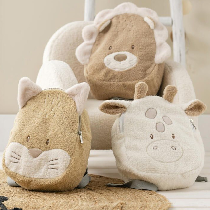 Sac à dos - Lion Teddy bouclette - caramel  