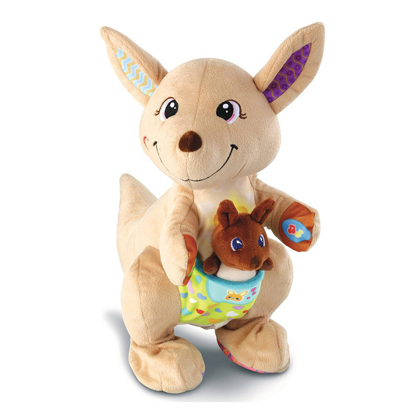 Peluche d'activité Maman kanourou et son bébé 