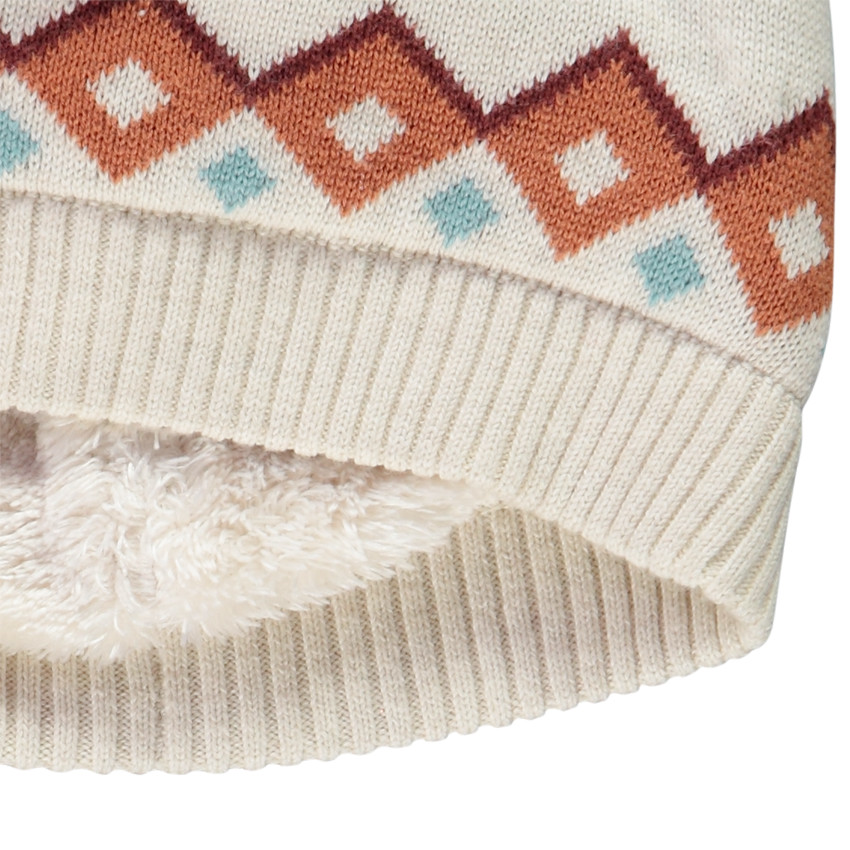 Bonnet en tricot avec pompon et motif fantaisie pour bébé garçon 