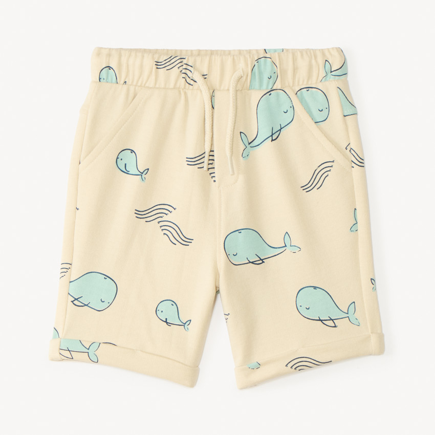 Short en maille imprimé baleine pour bébé garçon