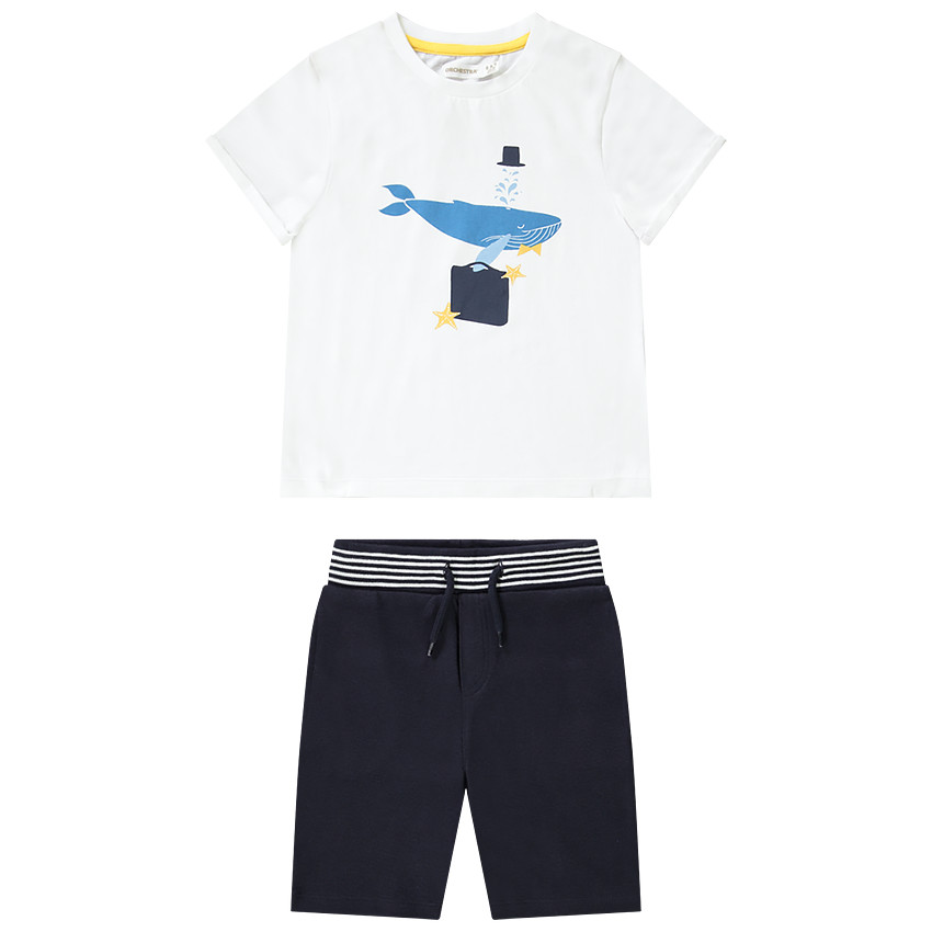 Ensemble de plage t-shirt print baleine + short pour garçon