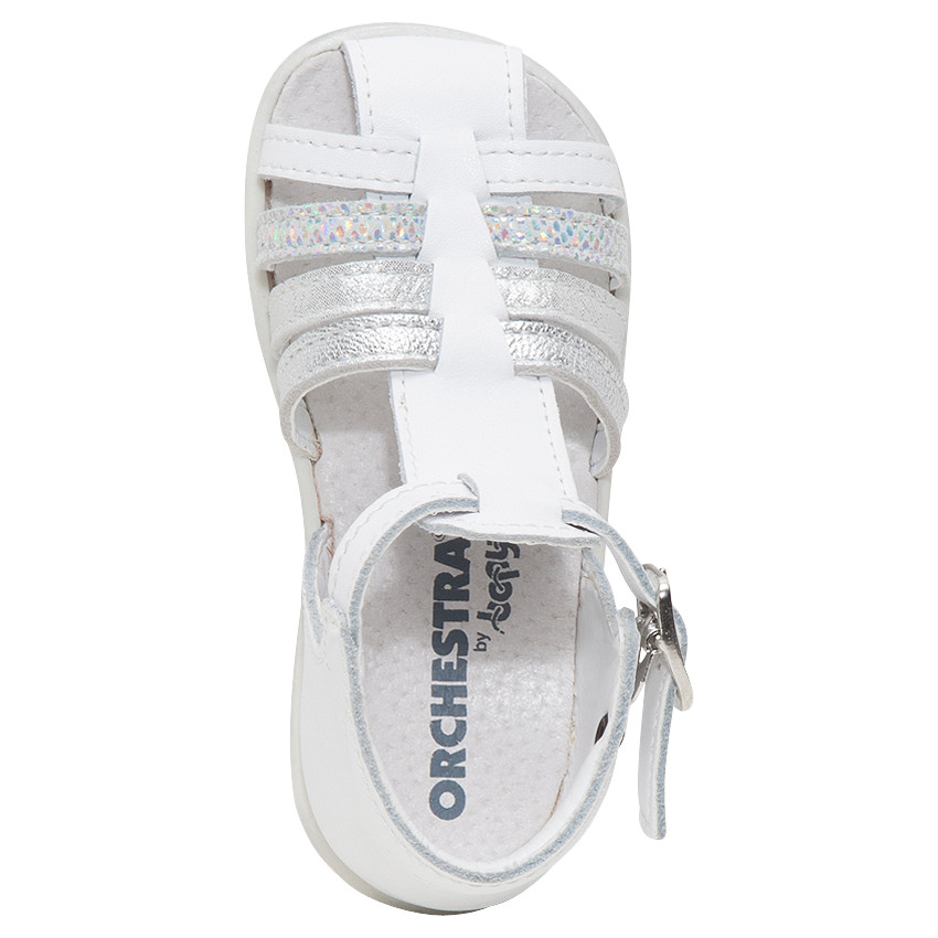 Nu-pieds en cuir avec brides irisées 