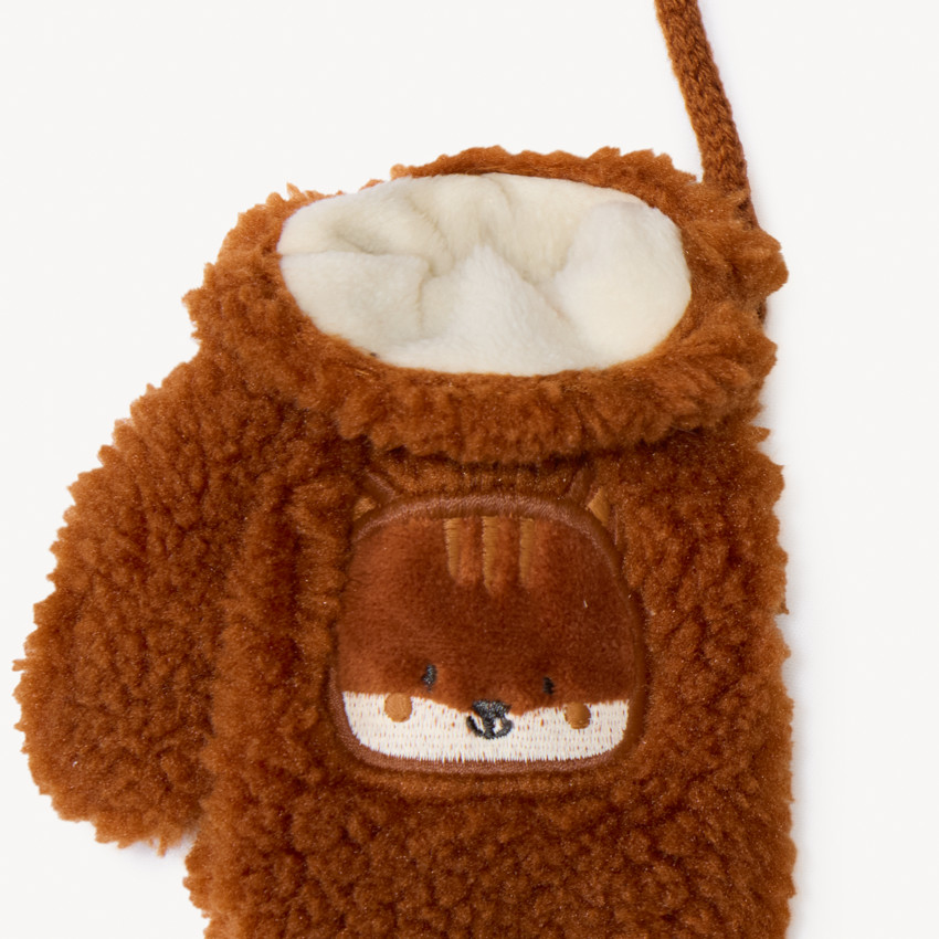 Moufles en sherpa et doublure micropolaire brodée pour bébé  