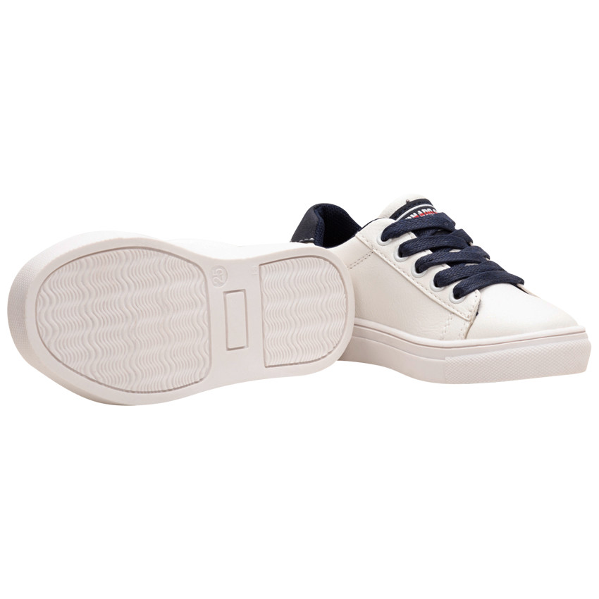 Baskets basses à lacets contrastés et bandes appliquées du 24 au 27 