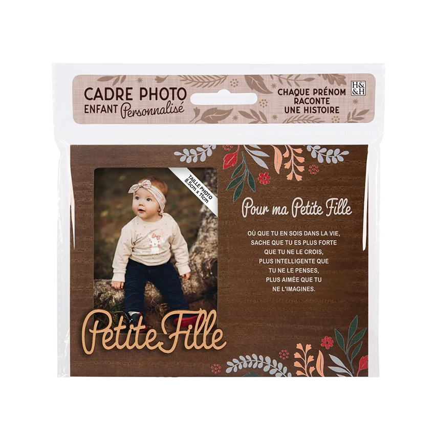 Cadre photo personnalisé 18,5 x 14,5 cm Petite fille 