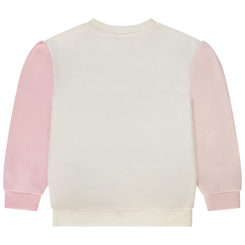 Sweat effet color block avec broderie pour fille 
