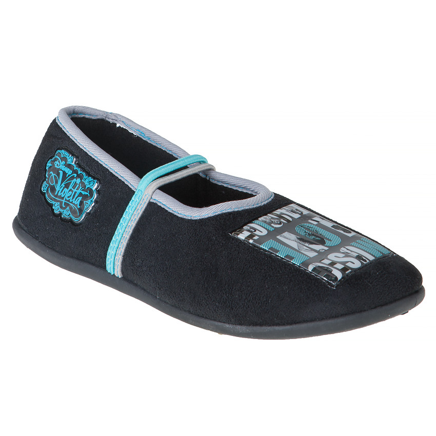 Chaussons babies noirs avec patchs Disney Violetta 