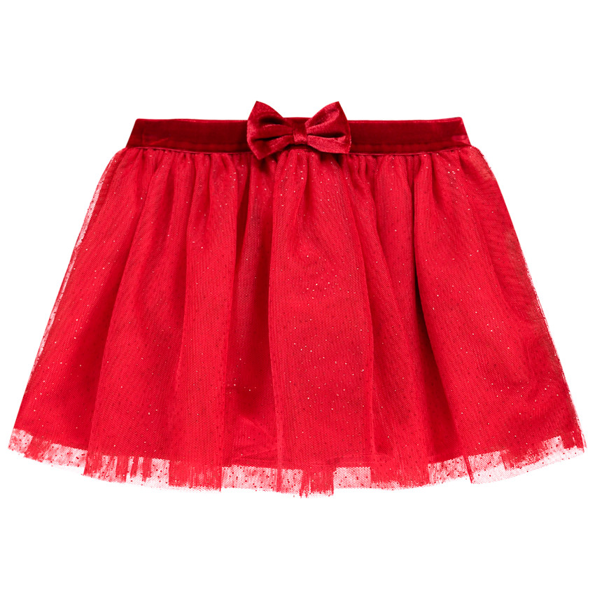 Jupe tulle rouge motifs de Noël bébé fille : achat en ligne - Jupe, Short