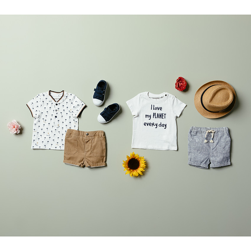 Bermuda à rayures all-over et poches 