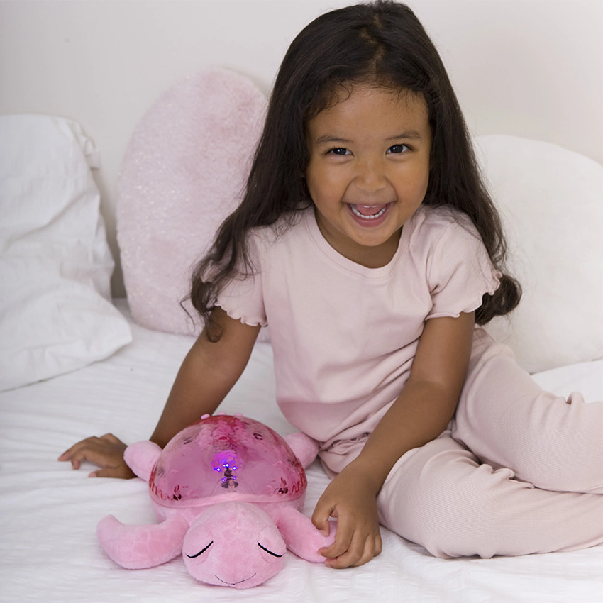 Peluche veilleuse Tranquil Turtle rechargeable rose 