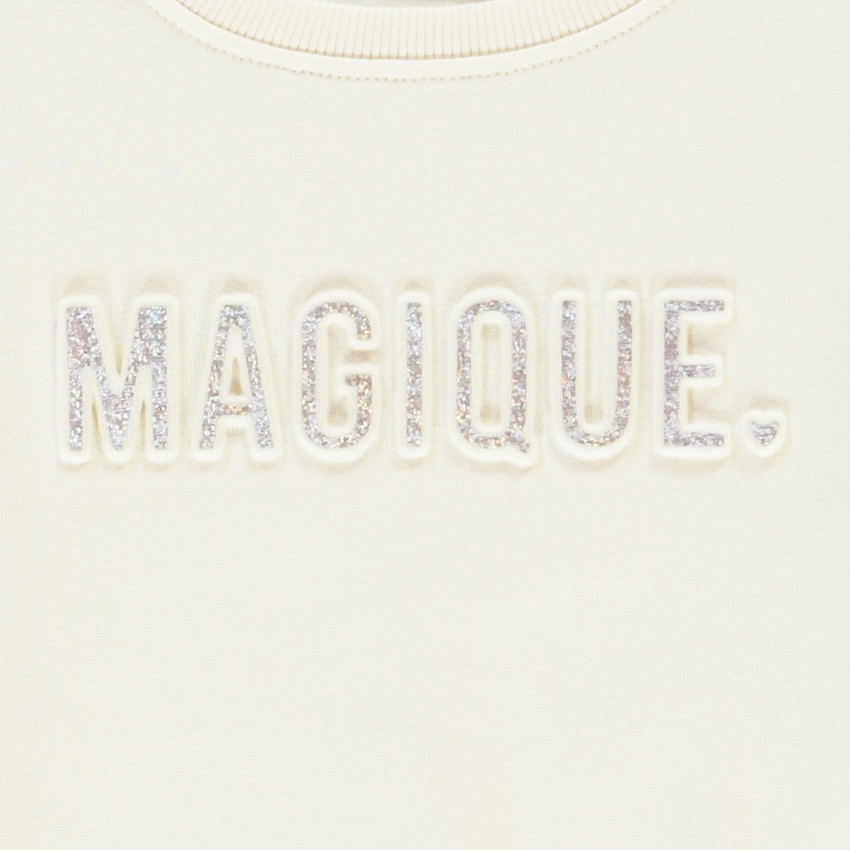 Sweat en molleton gratté avec print embossed à paillettes pour fille Main Sweat en molleton gratté avec print embossed à paillettes pour fille