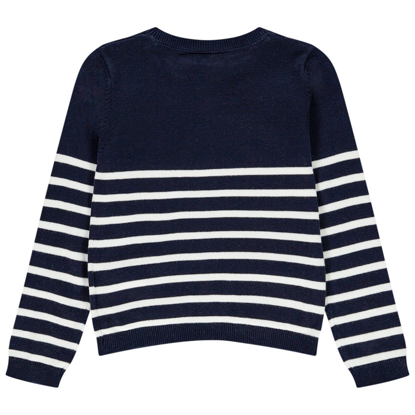 Gilet en tricot rayé pour enfant fille 