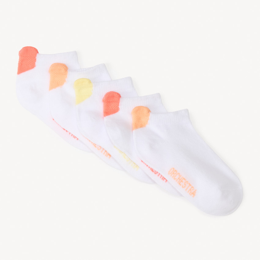 Lot de 5 paires de chaussettes à languettes cœur pour bébé fille 