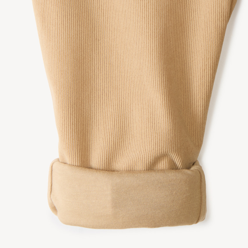 Pantalon bébé fille en velours avec broderies fleuries 
