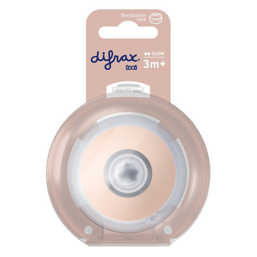 Tétine dynamique Mammafeel Débit lent S 3M+ - Beige (Difrax) - Image 3