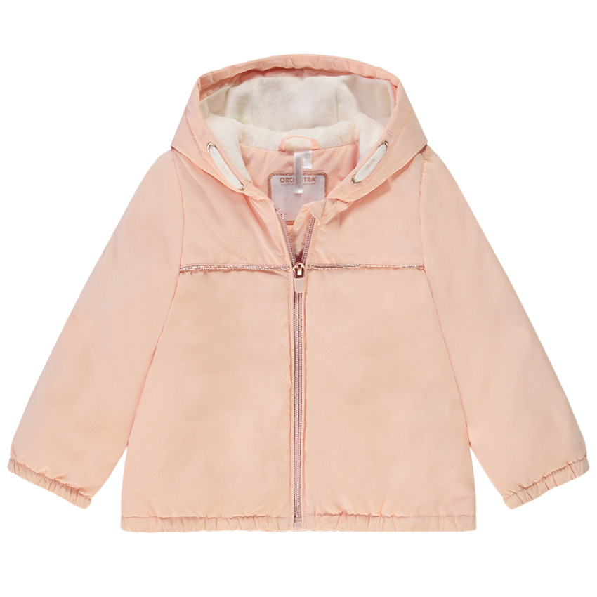 Coupe-vent à capuche effet satiné pour bébé fille