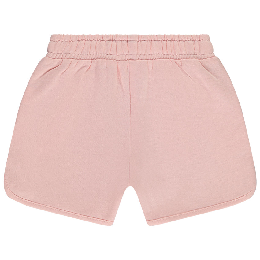 Short en molleton uni à cordon de serrage contrasté pour fille 