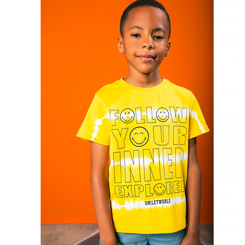 T-shirt manches courtes tie and dye SmileyWorld pour garçon Main T-shirt manches courtes tie and dye SmileyWorld pour garçon