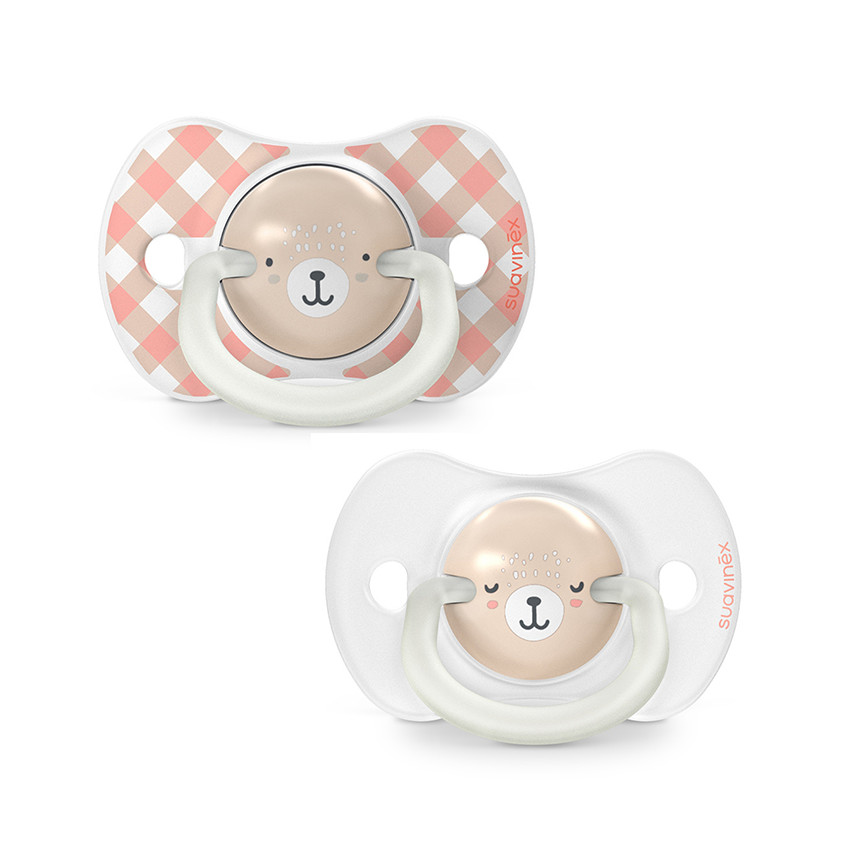 Lot de 2 sucettes silicone SX Pro 6-18M Wild&Free jour/nuit rose