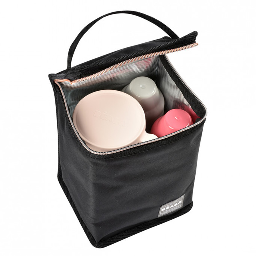 Pochette repas isotherme - Noir/Rose 