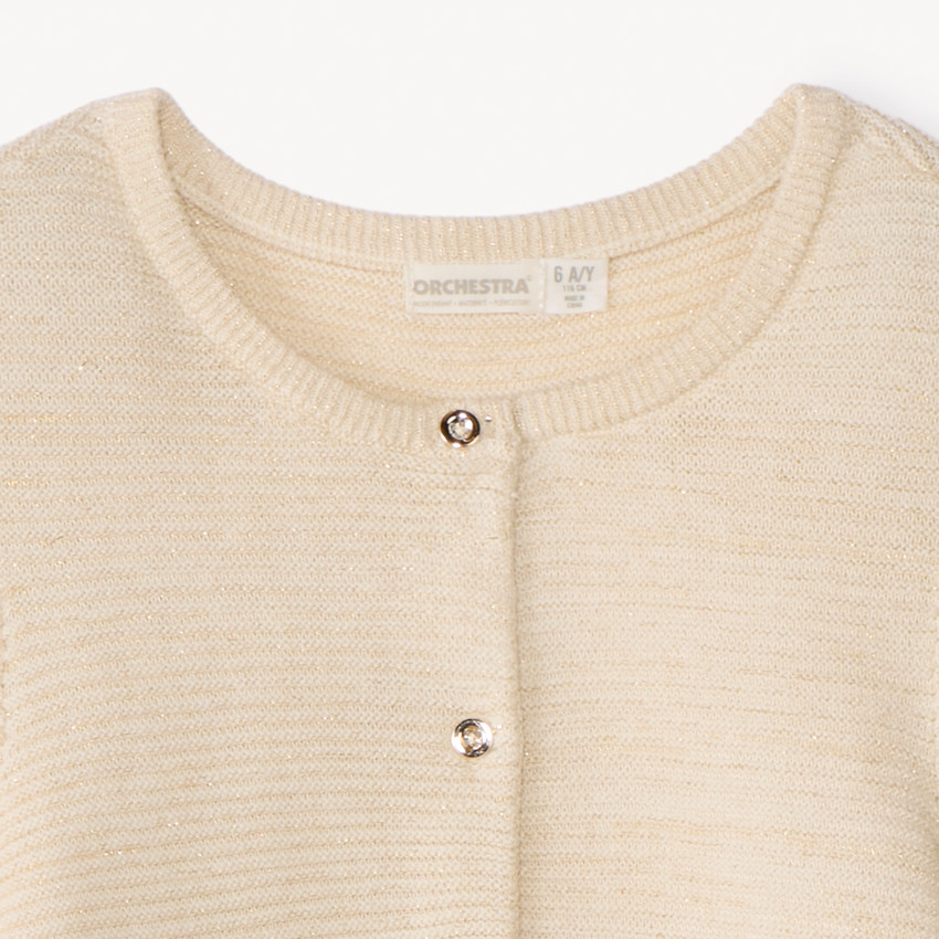 Gilet en tricot fantaisie avec lurex pour fille 