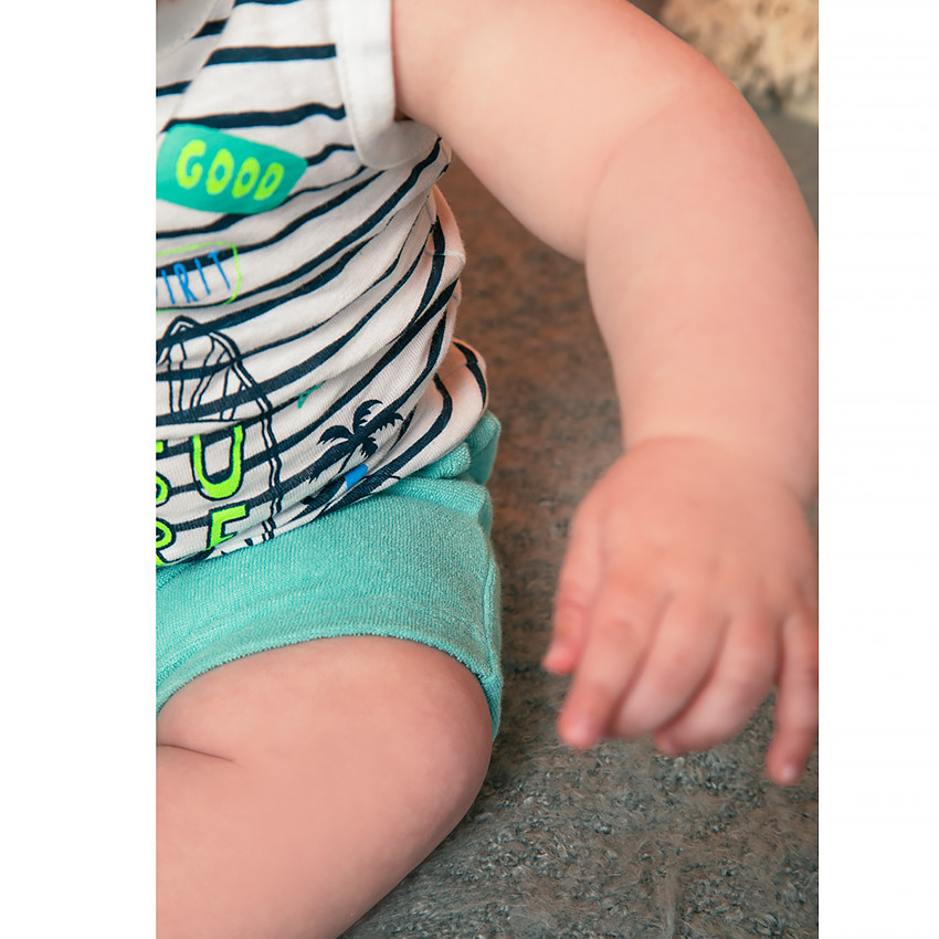 Débardeur en coton à rayures et print Smiley Baby 