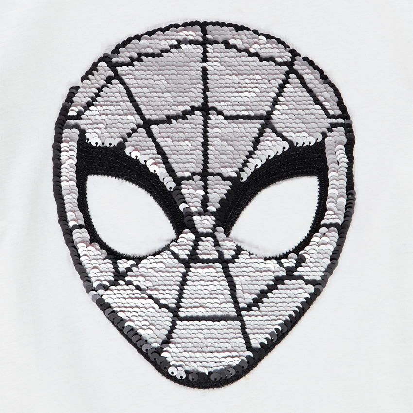 T-shirt manches longues motif Spiderman en sequins pour enfant garçon 