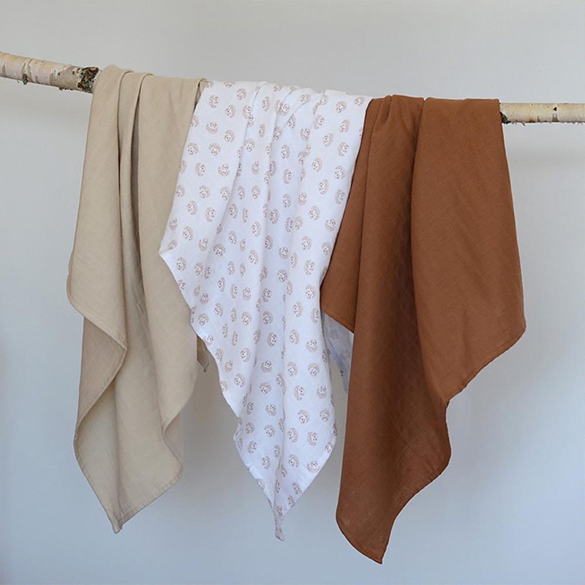 Set de 3 langes - Hérisson - Imprimé (Béaba) - Image 1